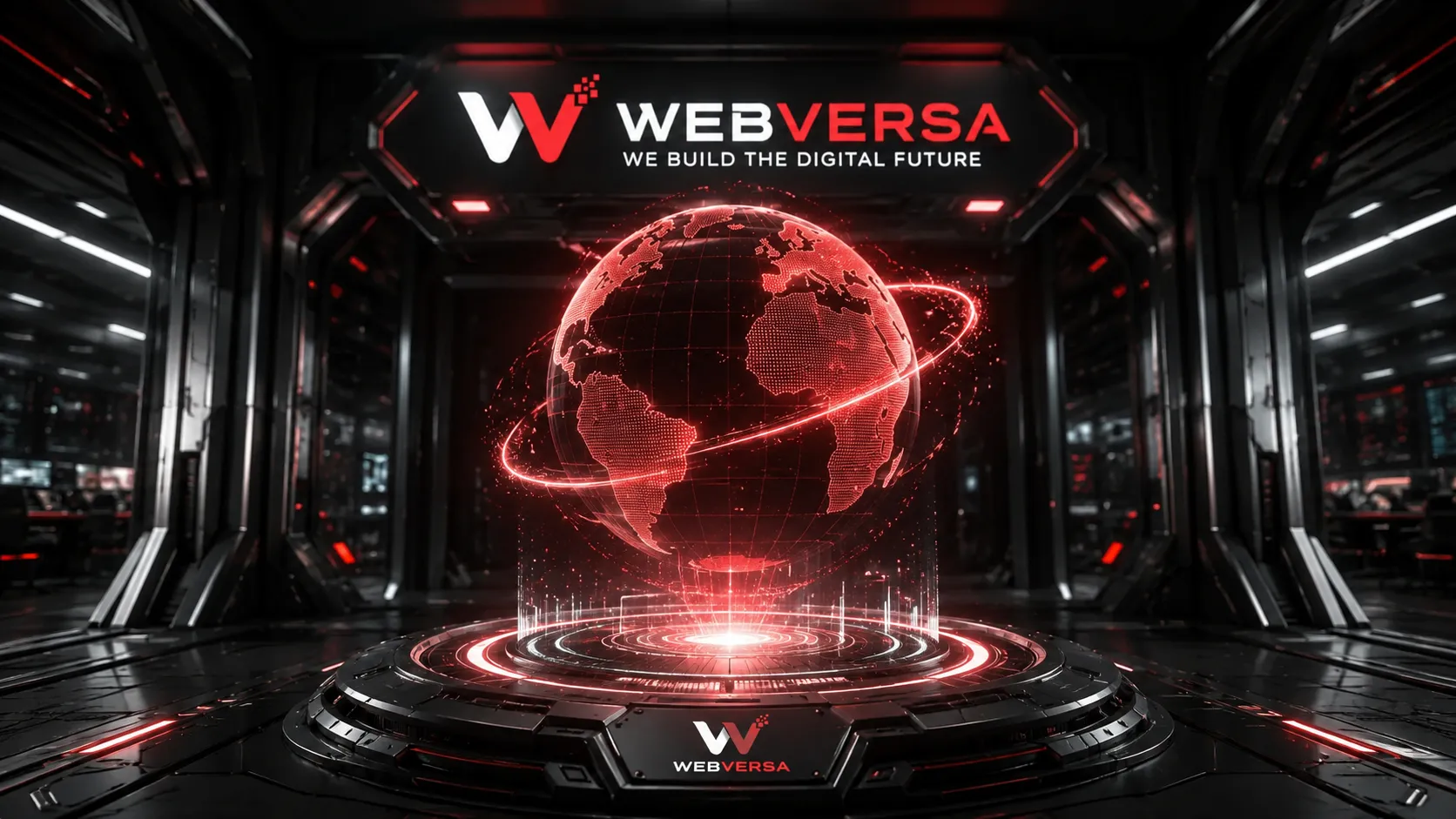 Webversa team working in a modern computer lab