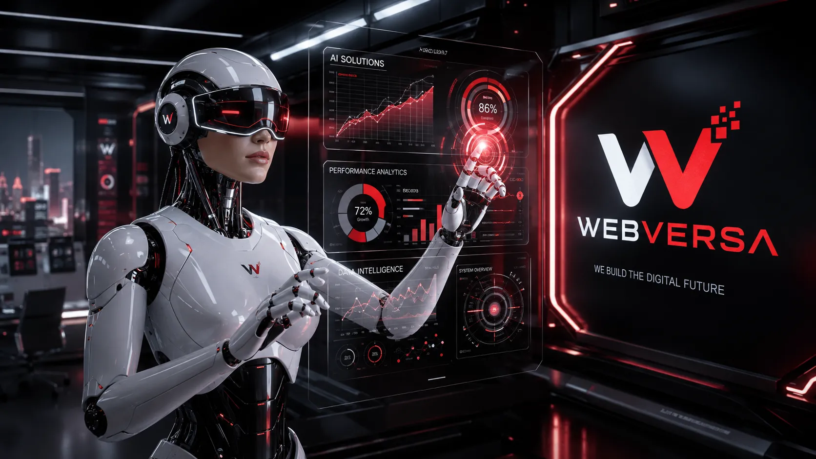 Webversa team working in a modern computer lab