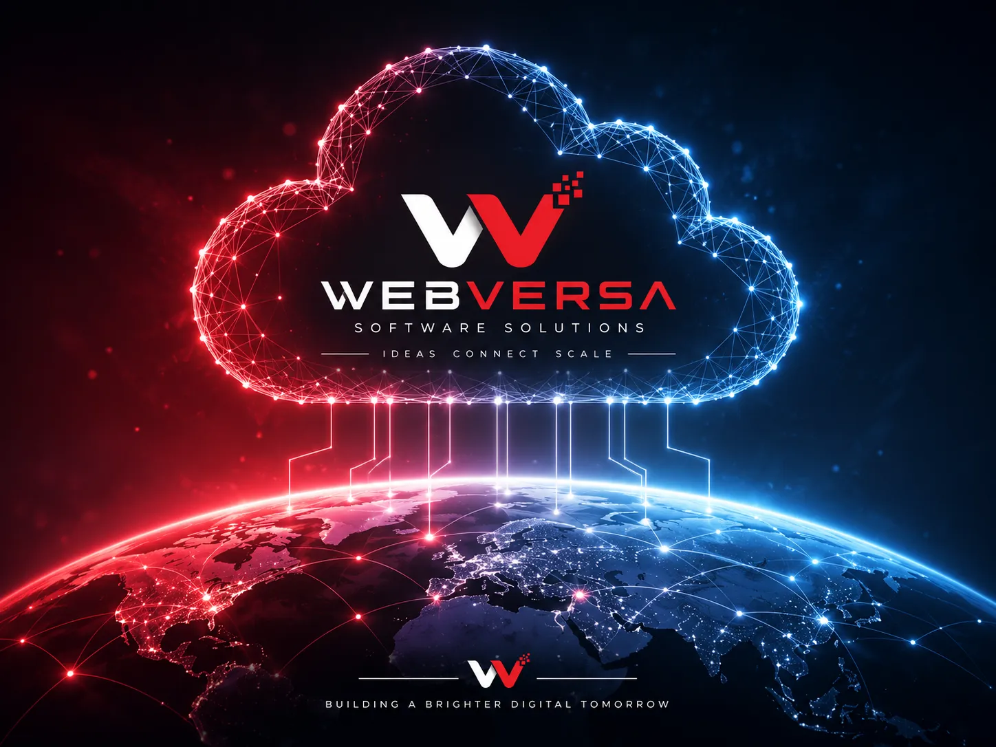 Webversa team working in a modern computer lab